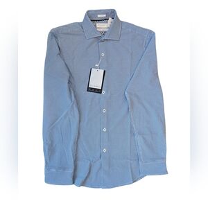 Men's Blue Patterned Shirt By: Denim & Flower